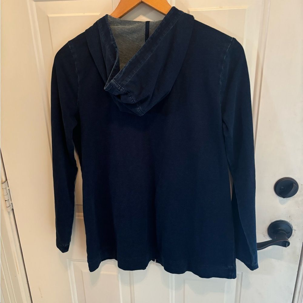 J. Jill Deep Blue Hooded Jacket - Picture 6 of 7